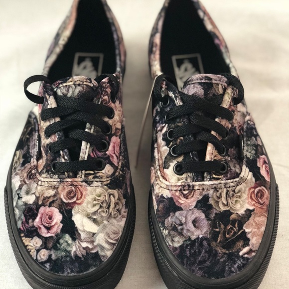 floral velvet vans